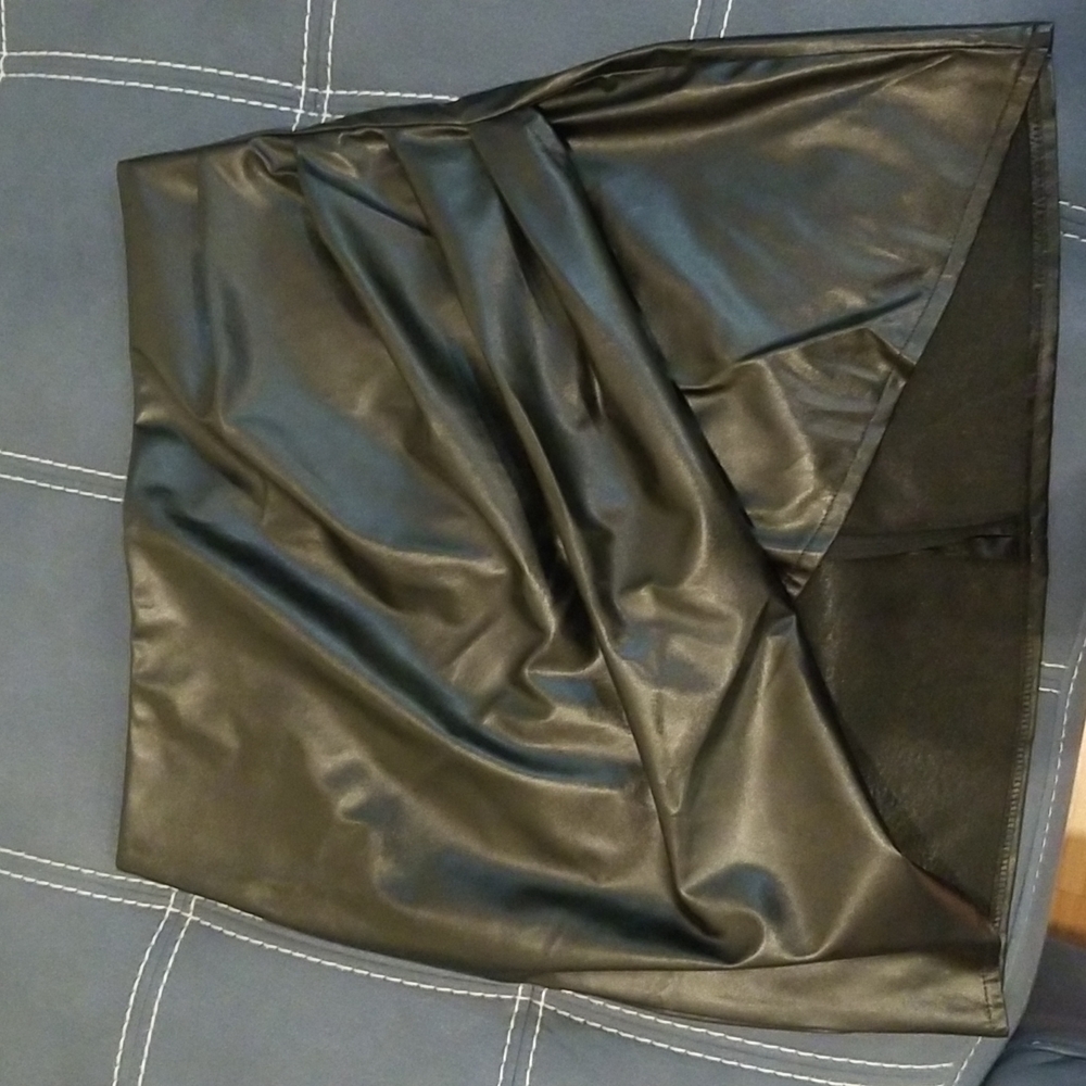 Black leather skirt